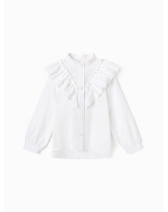 Блузка для девочки, белая, рост 134 см Minaku