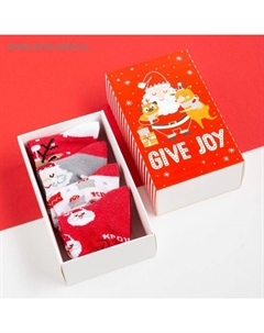 Набор новогодних детских носков "Give Joy", 4 пары, 8-10 см Крошка я