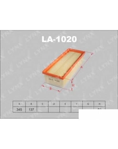 Воздушный фильтр LA1020 Lynxauto