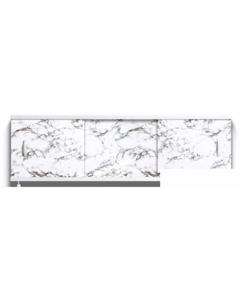 Фронтальный экран под ванну Оптима 170 (черно-белый мрамор) Alavann