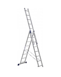 Лестница-стремянка трехсекционная универсальная 5308 3x8 Алюмет