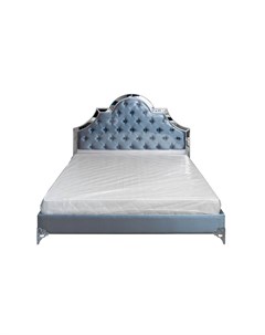 Кровать с зеркальными вставками голубой 187x150x205 см Garda decor