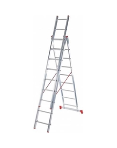 Лестница-стремянка NV 223 алюминиевая трёхсекционная 3x7 ступеней Новая высота