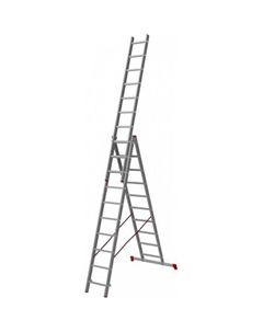 Лестница-стремянка NV 123 алюминиевая трёхсекционная 3x10 ступеней Новая высота