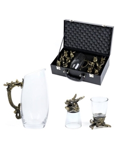 Подарочный набор рюмок-перевёртышей на 12 персон, с графином 400 мл, рюмка 30 мл, бронза Дарим красиво