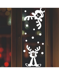 Наклейка декоративная для окон "Два оленя" 35х52 см Houseinterio