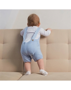 Комбинезон детский вязаный, рост 92-98, голубой Minaku