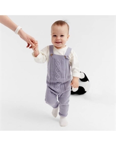 Комбинезон детский вязаный, рост 80-86, цвет серо-голубой Minaku