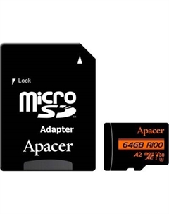 Карта памяти Apacer MicroSDXC 64GB с адаптером (AP64GMCSX10U8-R)