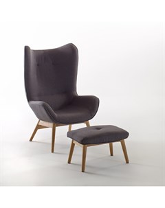 Кресло с подставкой для ног crueso laredoute серый 76x116x85 см Laredoute