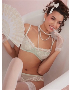 Бюстгальтер женский фисташковый кружевной Mark formelle