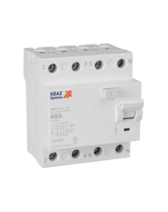 Устройство защитного отключения 4п 40А 30мА A 4.5кА OptiDin DM63-4240 УХЛ4 / 343916 Кэаз
