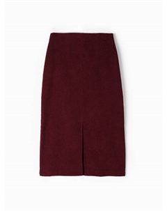 Юбка миди с разрезом женская, бордовая, размер 40 Minaku