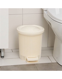 Ведро для мусора с педалью, 6 л, айвори Svip