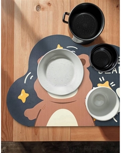 Коврик диатомитовый Cute Bear, влаговпитывающий, 49×78 см, серый Доляна