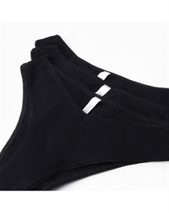 Набор женских трусов бразилиана (3 шт.), цвет черный, размер 48 (L) Mark formelle