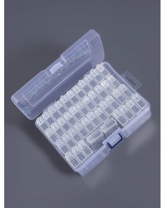 Органайзер для хранения мелочей, 42 баночки, 18×11.8×5.8 см, прозрачный Арт узор