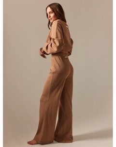 Пижама женская (рубашка, брюки) SL HOME Soft Home, размер L, кофейная Sima-land home