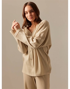 Пижама женская (рубашка, брюки) SL HOME Soft Home, размер M, бежевая Sima-land home