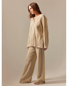 Пижама женская (рубашка, брюки) SL HOME Soft Home, размер XL, бежевая Sima-land home