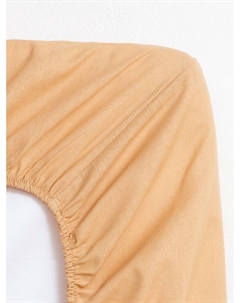 Простыня на резинке 1.5-спальная «», 160×200+25 см, бежевая, бязь Этель