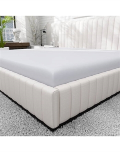 Простыня на резинке 220ТС 160*200+30 см, цв.светло-серый, сатин, 100% хлопок Этель