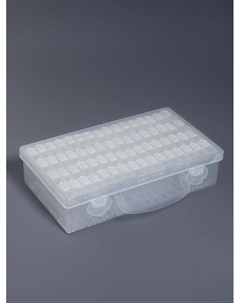 Органайзер для хранения мелочей, 64 баночки, 13×22×5 см, с наклейками, прозрачный Арт узор