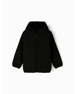 Ветровка демисезонная для мальчиков из Softshell на флисе, непромокаемая, чёрная, рост 140 см Minaku