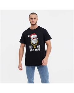 Футболка мужская новогодняя, чёрная, размер 50 Mark formelle