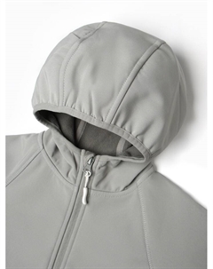 Ветровка демисезонная для мальчиков из Softshell на флисе, непромокаемая, серая, рост 140 см Minaku