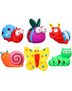 Резиновые игрушки для ванны «Букашечки», с пищалкой, в наборе 6 шт. Крошка я