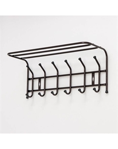 Вешалка настенная с полкой на 6 крючков, цвет медный Ника