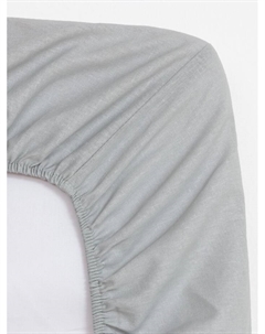 Простыня на резинке 180х200х25, цвет светло-серый, 100% хлопок, бязь 125г/м2 Этель