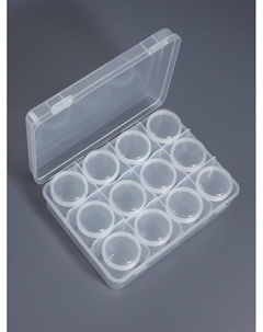 Органайзер для хранения мелочей, 12 баночек, 18.5×14×5 см, прозрачный Арт узор