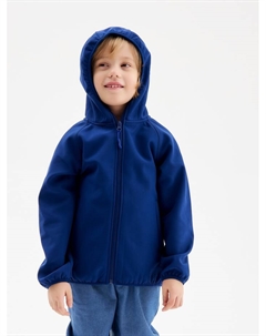 Ветровка демисезонная для мальчиков из Softshell на флисе, непромокаемая, тёмно-синяя, рост 140 см Minaku