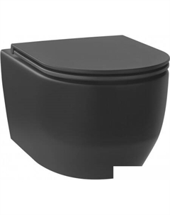 Унитаз подвесной Croquis RimFree 182613001 (чаша, пневмокрышка, матовый черный) Wellsee