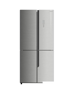 Четырёхдверный холодильник WCD 450 Inox Glass NoFrost Inverter Weissgauff