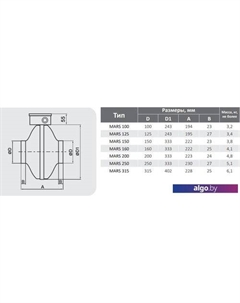 Приточно-вытяжной вентилятор Mars GDF 200 Эра