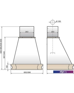 Кухонная вытяжка Пергола 60П-650-П3Л (бежевый/дуб) Elikor