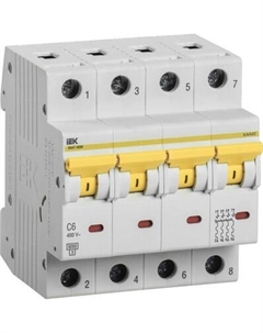 Выключатель автоматический IEK ВА47-60M 4Р 6А 6кА С / MVA31-4-006-C Iek