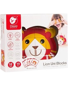 Развивающая игра Classic World Вертикальный пазл. Львенок CW51060 Classic world