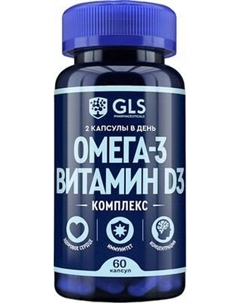Жирные кислоты GLS Pharmaceuticals Омега-3 Витамин D3 комплекс №60 Gls pharmaceuticals