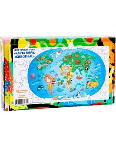 Развивающая игра ToySib Карта мира. Животные / 9218267 Toysib