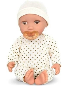Пупс с аксессуарами В бежевой пижаме в горошек и шапочке / LBY7215 Lullababy