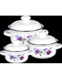 Набор кастрюль Лысьвенские эмали Анютины глазки 124АП2/4