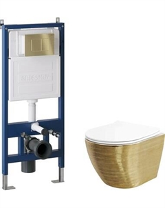 Унитаз подвесной с инсталляцией GR-4455GWS+900.K31.01.000+700.K31.04.32M.32M Grossman