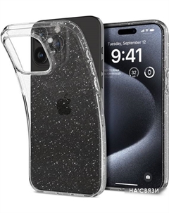 Чехол для телефона Liquid Crystal Glitter для iPhone 15 Pro ACS06701 (затемненный/прозрачный) Spigen