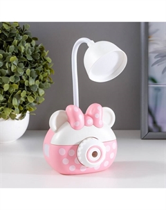 Лампа настольная «Гамми», LED, 2 режима, 2 Вт, USB, точилка, розовый, 11.7×7×12 см Risalux