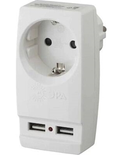 Электроразветвитель ЭРА SP-1e-USB-I / Б0027836 Эра