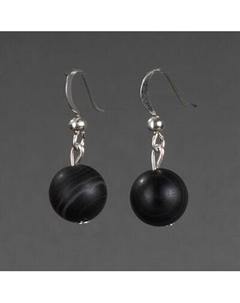 Серьги Wolves Агат Африканский матовый №1 6560